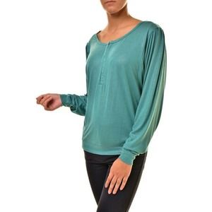 Free People | Olivia Henley Glitter Pullover Blouse Size Large Blue Loose Fit